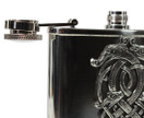 Whiskey Flask Celtic Dragon Stainless Steel & Pewter Irish Made