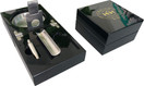 H&H The Compact Cigar Ashtray with Cigar Cutter and Punch - Ebony - (4.75 x 4.75 x 2.8)