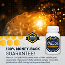 Natural Stacks Cold Pressed Krill Oil - One bottle contains a 30-day supply - Promotes Heart Health, Relieves Joint Pain, and Improves Brain Function