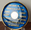 10 Year Midnight Blue AA Alcoholics Anonymous Medallion Chip Tri Plate Gold & Nickel Plated Serenity Prayer