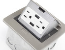 Lew Electric PUFP-CT-SS-2USB Countertop Box, Pop Up w/15A & Single Power/2 USB Receptacle - Stainless Steel