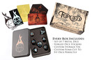    Forged Dice Co. Metal Polyhedral Dice GUNMETAL SILVER with ARCTIC ICE BLUE Numbers