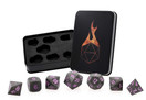   Forged Dice Co. Metal Polyhedral Dice Iron w/ Orchid Numbers Set of 7