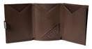 EXENTRI Trifold Wallets w/RFID in Brown - Premium Leather with Stainless Steel Locking Clip Stylish, Sophisticated, Compact