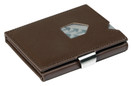 EXENTRI Trifold Wallets w/RFID in Brown - Premium Leather with Stainless Steel Locking Clip Stylish, Sophisticated, Compact