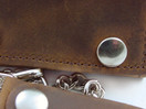     Distressed Natural Brown Leather Trifold Chain Wallet 4" Made in USA