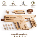 Wood Trick Assault Rifle Gun Wooden Model - Toy Gun, Guns for Kids - 3D Wooden Puzzle Mechanical Model to Build, Assembly Model, Brain Teaser for Adults and Kids