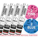 Baby Gender Reveal Confetti Launcher Cannon 4-Pack - Biodegradable Confetti (2 Pink and 2 Blue)