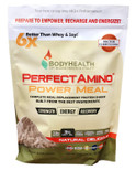 BodyHealth PerfectAmino Complete Power Meal Replacement Shake (Natural Flavor, Pouch, 20 Servings), Organic Protein Powder Drink w/MCT Oil, Probiotics, Vegan, High Nutrition, for Weight Loss Diet