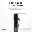 Rechargeable Pen Light Flashlight 360-Lumens: NEBO Inspector Rechargeable Flashlights features FLEX Power, meaning it can be operated by the included rechargeable battery or by 2x AAA batteries