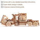 Wood Trick Big Rig Mechanical Toy Truck - 14x6â - Powerful Rubber Band Motor - Realistic Semi Truck Wooden Model Kit for Adults and Kids - 3D Wooden Puzzle