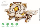 UGEARS Amber Box 3D Mechanical Model, Wooden Treasure Box