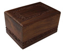 Bogati - Hand Carved Rosewood Urn with Edge Design, Rosewood, XL