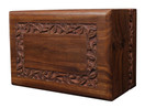 Bogati - Hand Carved Rosewood Urn with Edge Design, Rosewood, XL