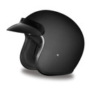Daytona Helmets Motorcycle Open Face Helmet Cruiser - Dull Black 100% DOT Approved Large