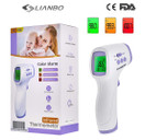 IR Non-Contact Professional Medical Grade Infrared Thermometer Three Color LCD No Touch Forehead, Ear and Body Temperature Reading Scanner Gun for Adult and Baby