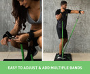 BodyBoss 2.0 GREEN - Full Portable Home Gym Workout Package + Resistance Bands - Collapsible Resistance Bar, Handles - Full Body Workouts for Home Travel or Outside