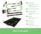 BodyBoss 2.0 GREEN - Full Portable Home Gym Workout Package + Resistance Bands - Collapsible Resistance Bar, Handles - Full Body Workouts for Home Travel or Outside