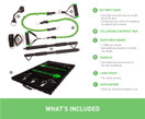 BodyBoss 2.0 GREEN - Full Portable Home Gym Workout Package + Resistance Bands - Collapsible Resistance Bar, Handles - Full Body Workouts for Home, Travel or Outside