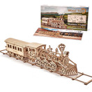 Wood Trick Wooden Toy Train Set with Railway - 34x7â - Locomotive Train Toy Mechanical Model Kit - 3D Wooden Puzzle, Brain Teaser for Adults and Kids, Best DIY Toy