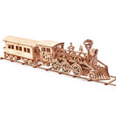 Wood Trick Wooden Toy Train Set with Railway - 34x7â - Locomotive Train Toy Mechanical Model Kit - 3D Wooden Puzzle, Brain Teaser for Adults and Kids, Best DIY Toy