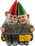 DWK - Growing Old Together - Garden Gnome Couple in Love Collectible Figurine Best Friends Lovers Romantic Statue Indoor Outdoor Garden Patio Home Décor, 5.75-inch