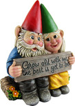 DWK - Growing Old Together - Garden Gnome Couple in Love Collectible Figurine Best Friends Lovers Romantic Statue Indoor Outdoor Garden Patio Home Décor, 5.75-inch