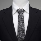 Vader Paisley Black and White Men's Tie