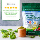 Paleovalley: Organic Supergreens -  Raw Green Superfood Powder - 30 Servings - Contains 23 Organic Superfoods - No Cereal Grasses, Soy, Grain, Dairy, Gluten or GMO - for Good Gut Health and Immunity