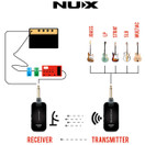 NUX B-2 Wireless Guitar System 2.4GHz Rechargeable 4 Channels Wireless Audio Transmitter Receiver 4ms Latency for Passive Guitar - Black