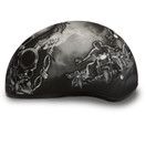 Daytona Helmets Motorcycle Half Helmet Skull Cap- Guns 100% DOT Approved D6-G 2XS