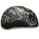 Daytona Helmets Motorcycle Half Helmet Skull Cap- Guns 100% DOT Approved D6-G 2XS