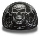 Daytona Helmets Motorcycle Half Helmet Skull Cap- Guns 100% DOT Approved D6-G 2XS
