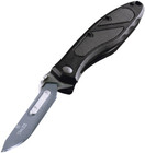 Havalon XTC-60AZ  Piranta Z Folding Skinning Knife with  12 60A Blades, Black