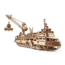 UGEARS 3D Puzzles Research Vessel - DIY Model Ship 3D - Exclusive Wooden Model Kits for Adults to Build - Unique and Creative Wooden Mechanical Models - Self Assembly Woodcraft Construction Kits