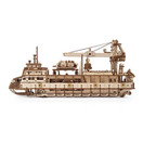 UGEARS 3D Puzzles Research Vessel - DIY Model Ship 3D - Exclusive Wooden Model Kits for Adults to Build - Unique and Creative Wooden Mechanical Models - Self Assembly Woodcraft Construction Kits