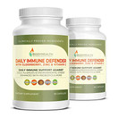 Daily Immune Defender with Elderberry, Zinc  & Vitamin-C. for Cold, Allergies and Environmental Stress, Enhanced with Probiotics (60 Capsules)
