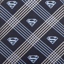 Superman Shield Navy Plaid Mens Tie