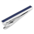 Ox and Bull Mens Blue Plated Navy Enamel Inlaid Short Tie Clip