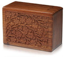 Tree of Life Hand-Carved Rosewood Urn Box - Large (Brown)