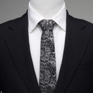 Vader Paisley Black and White Men's Necktie