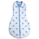 Woombie Grow with Me Baby Swaddle, Convertible Swaddle Fits Babies 0-9 Months - Expands to Wearable Blanket for Babies up to 18 Months, Blue Bolt