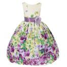 Kid's Dream Lavender Flower Print Sash Easter Dress Size 8