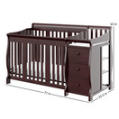 Storkcraft Portofino 4-in-1 Fixed Side Convertible Crib and Changer, Espresso, Easily Converts to Toddler Bed Day Bed or Full Bed, Three Position Adjustable Height Mattress (Mattress Not Included)