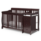 Storkcraft Portofino 4-in-1 Fixed Side Convertible Crib and Changer, Espresso, Easily Converts to Toddler Bed Day Bed or Full Bed, Three Position Adjustable Height Mattress (Mattress Not Included)