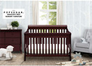 Delta Children Canton 4-in-1 Convertible Crib - Easy to Assemble, Espresso Cherry