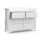 Storkcraft Avalon 6 Drawer Universal Dresser | Ideal for Nursery, Toddlers and Kids rooms | White