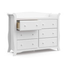 Storkcraft Avalon 6 Drawer Universal Dresser | Ideal for Nursery, Toddlers and Kids rooms | White