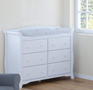 Storkcraft Avalon 6 Drawer Universal Dresser | Ideal for Nursery, Toddlers and Kids rooms | White