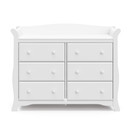 Storkcraft Avalon 6 Drawer Universal Dresser | Ideal for Nursery, Toddlers and Kids rooms | White